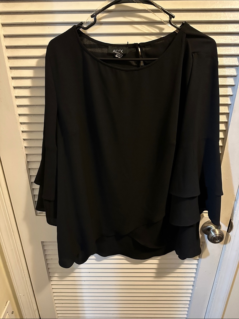 ALYX Black Layered Flutter-Sleeve Blouse